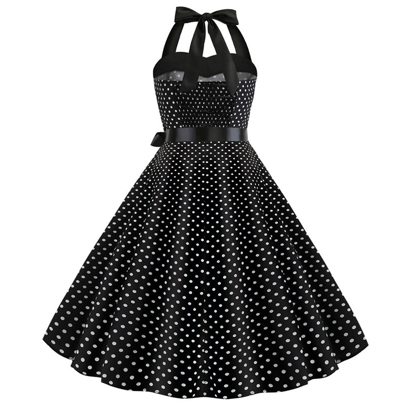 Polka Dot Retro Halter Dress