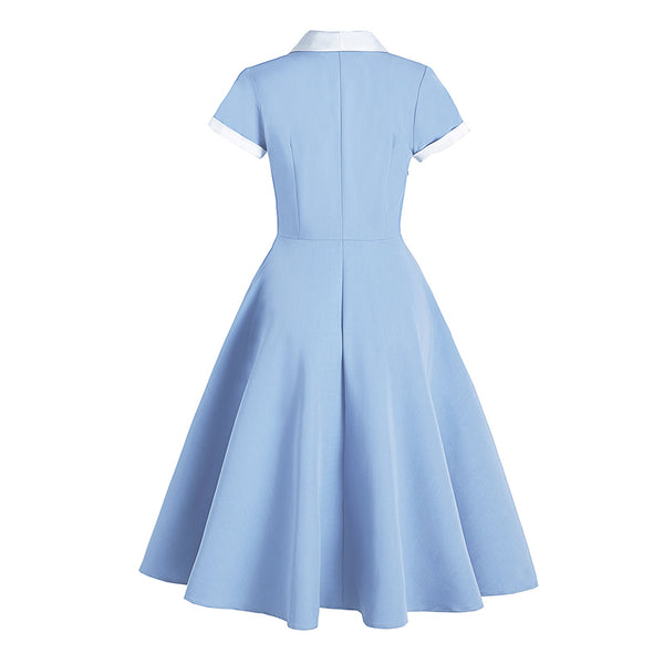 1950s Vintage Blue Midi Dress