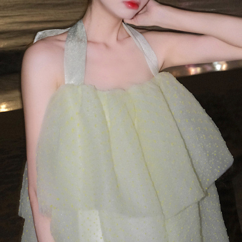 Bowknot French Mesh Cake Dress