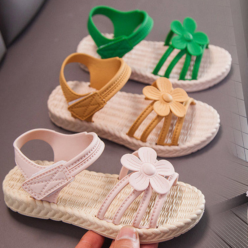 Lovely Children Soft Bottom Handmade Flowers Sandals