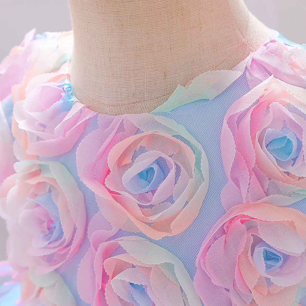 Girls Colorful Cake Fluffy Princess Dress