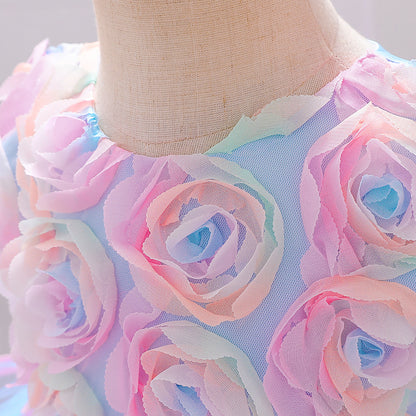 Girls Colorful Cake Fluffy Princess Dress