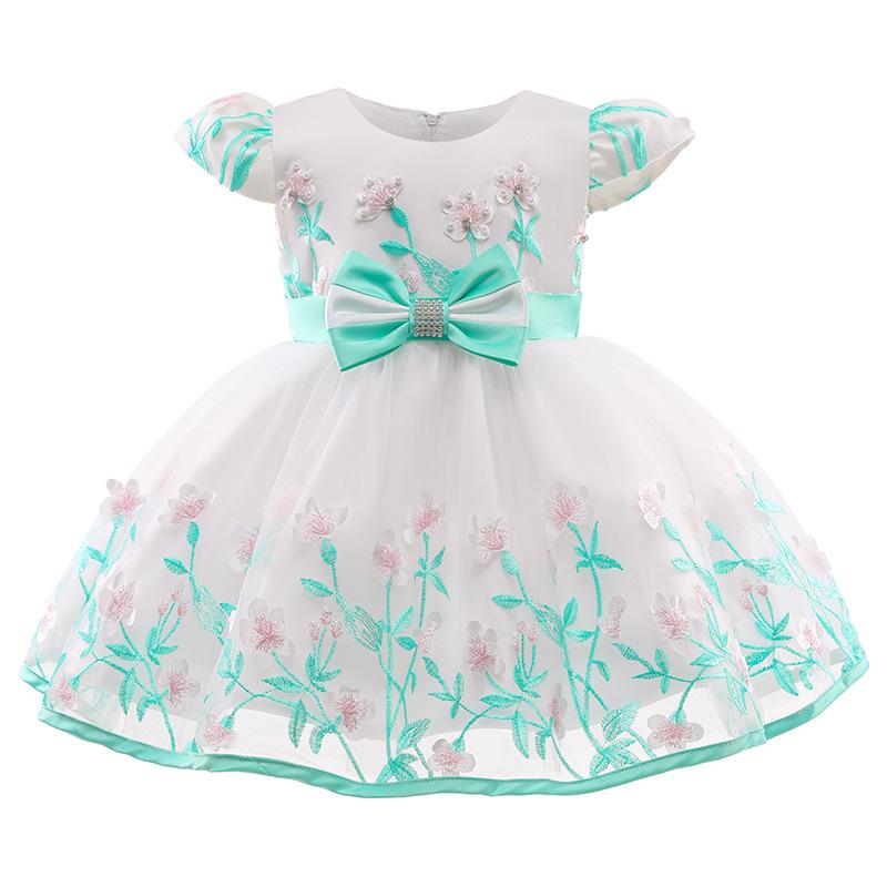 Elegant One-year-old Baby Embroidered Fluffy Princess Dress