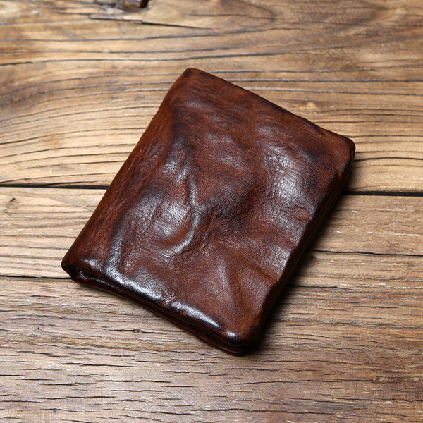 Cowhide Vertical Buckle Wallet