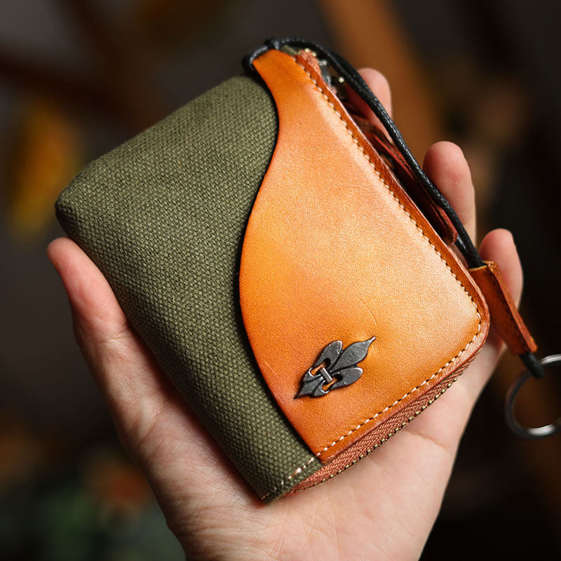 Military Style Retro Multifunctional Leather Coin Purse