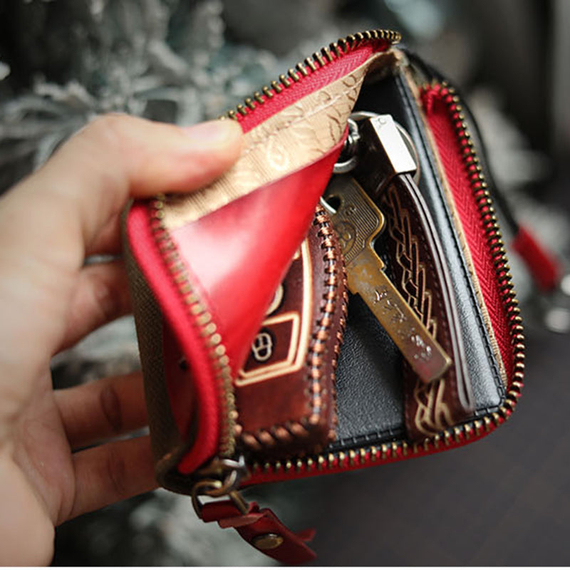 Military Style Retro Multifunctional Leather Coin Purse