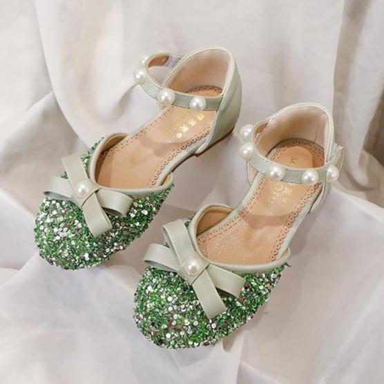 Girl's Bow Sequin Beads Princess Shoes