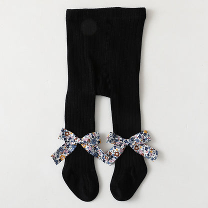 Children's Bowknot Soft Leggings Socks