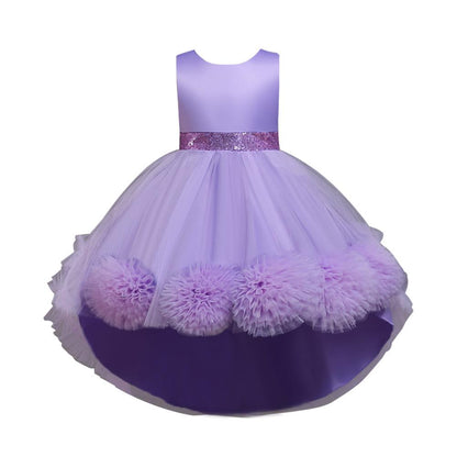 Summer Dreamy Girl Pom-pom Flower Puffy Dress