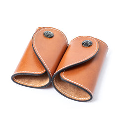Cowhide Love Heart Shape Couple Key Case