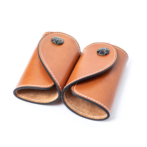 Cowhide Love Heart Shape Couple Key Case