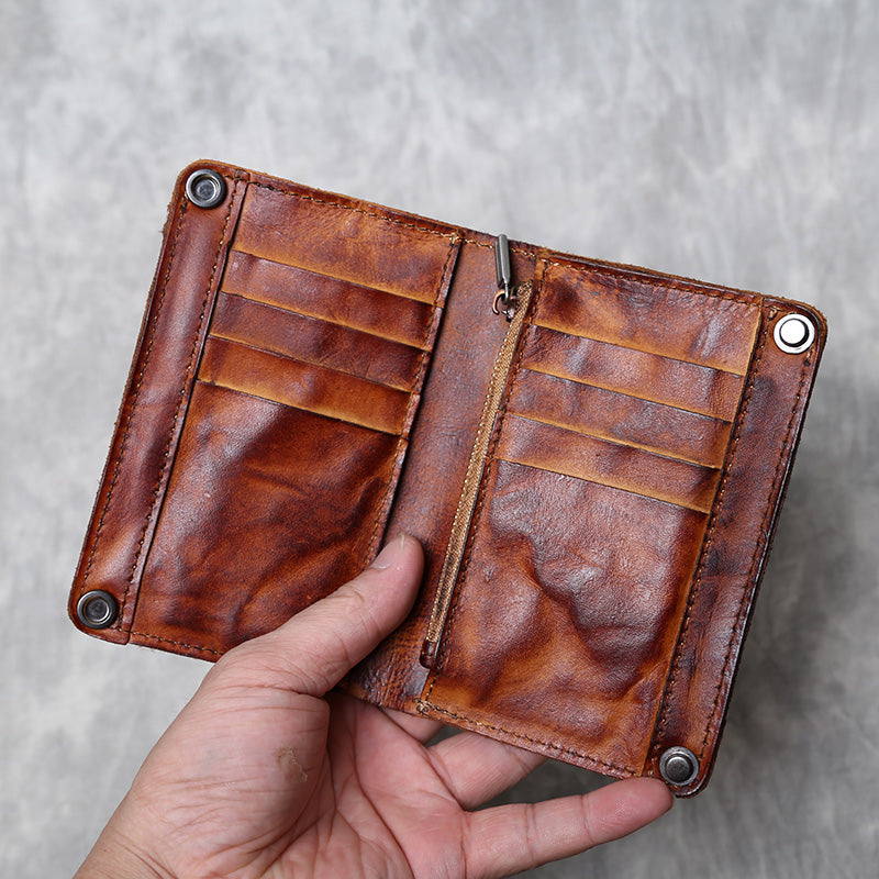 Leather Handmade Multi Card Slots Cash Wallet