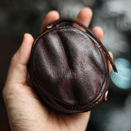 Handmade Cowhide Storage Coin Purse