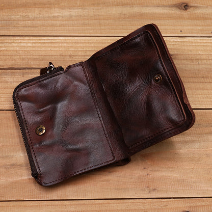 Vintage Pleated Leather Wallet