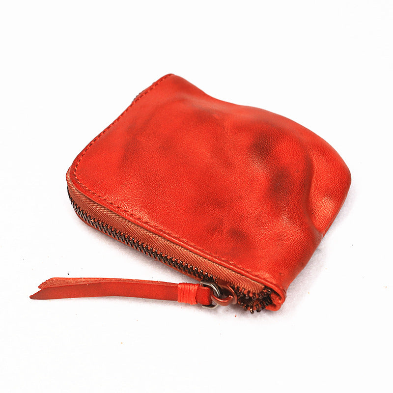 Retro Handmade Genuine Leather Coin Storage Bag