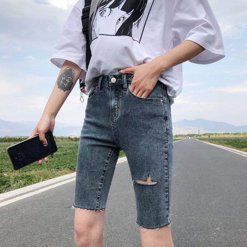 Denim High Waist Skinny Pants