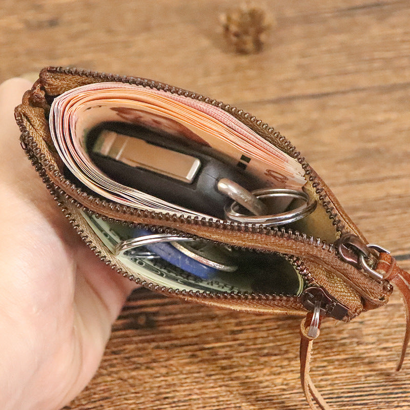 Vintage Distressed Crinkle Small Wallet