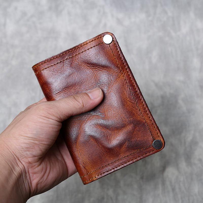 Leather Handmade Multi Card Slots Cash Wallet