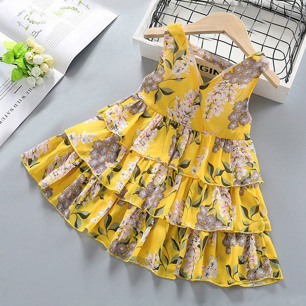 Summer V-neck sleeveless Printing Dress