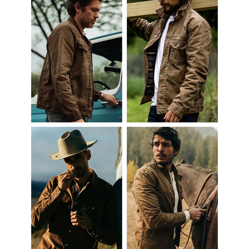 American Retro Men's Canvas Oil Wax Jacket