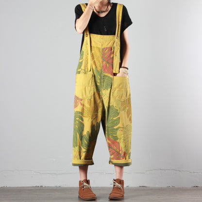 Leaf Print Overalls