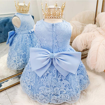 Cute Baby Girls Bow Princess Dress