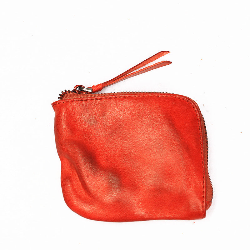 Retro Handmade Genuine Leather Coin Storage Bag