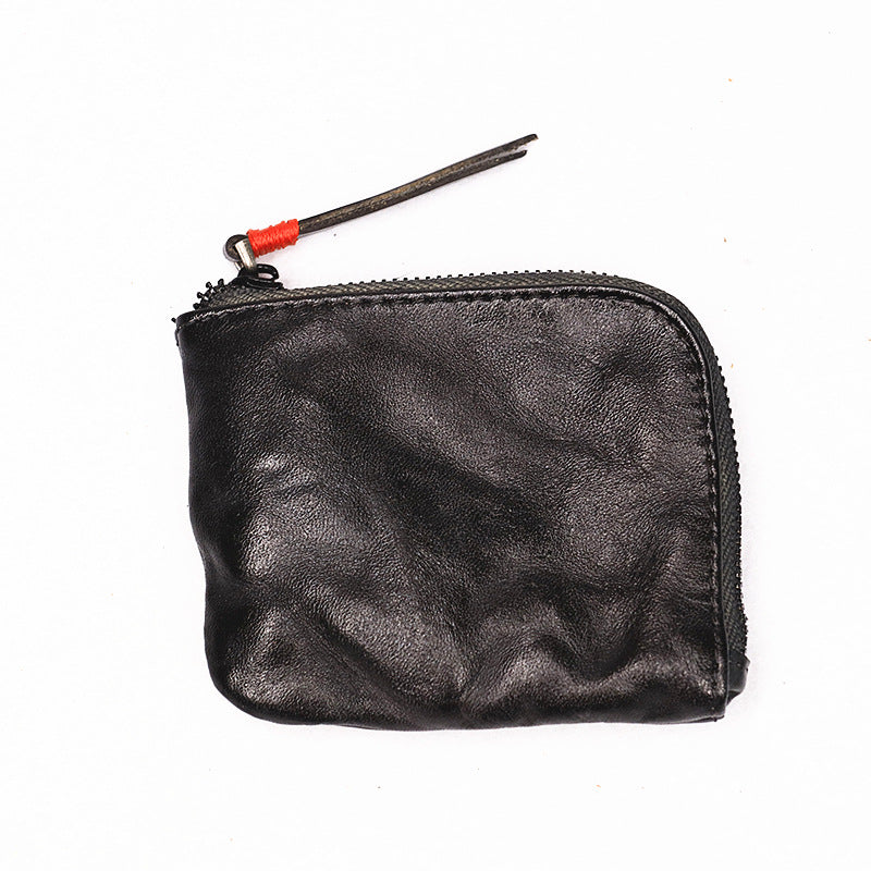 Retro Handmade Genuine Leather Coin Storage Bag