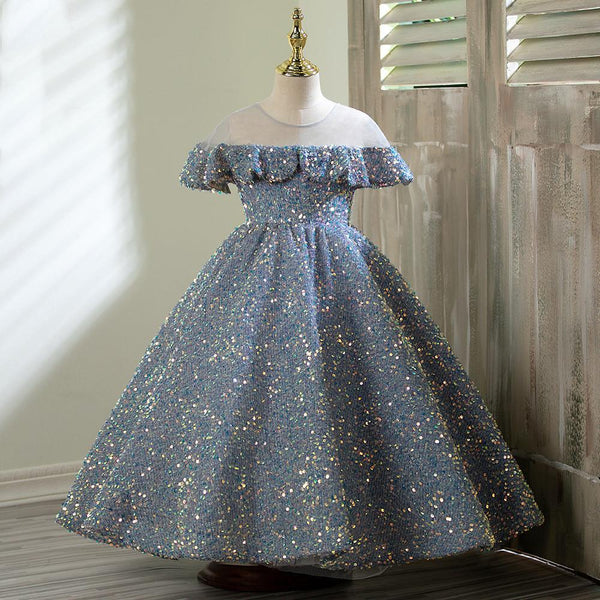 Elegant Girls  Sequins Princess Party Dress
