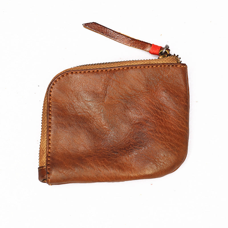 Retro Handmade Genuine Leather Coin Storage Bag