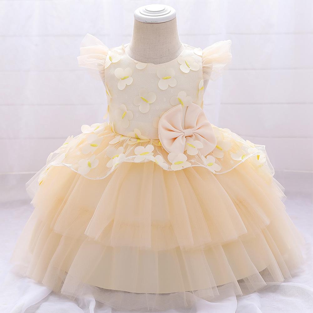 Elegant Girl Bow Fluffy Princess Dress
