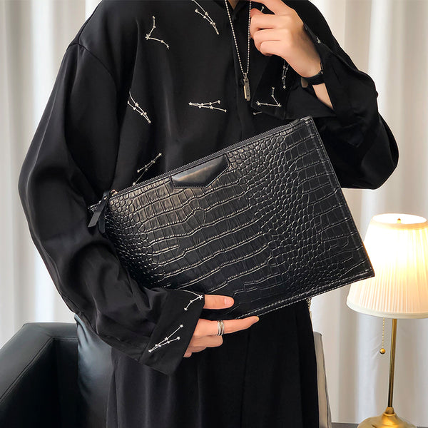 Crocodile Pattern Envelope Clutch