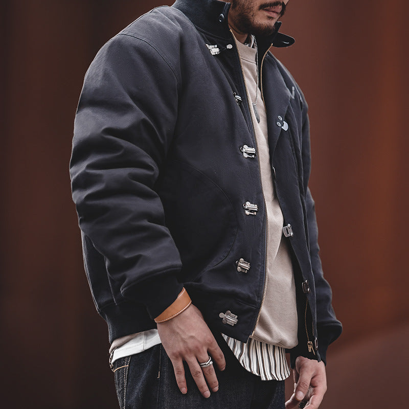 Lamb Wool Lining Navy Deck  Hook Jacket