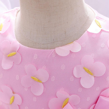 Elegant Girl Bow Fluffy Princess Dress