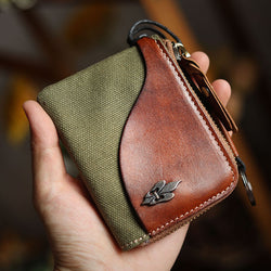 Military Style Retro Multifunctional Leather Coin Purse