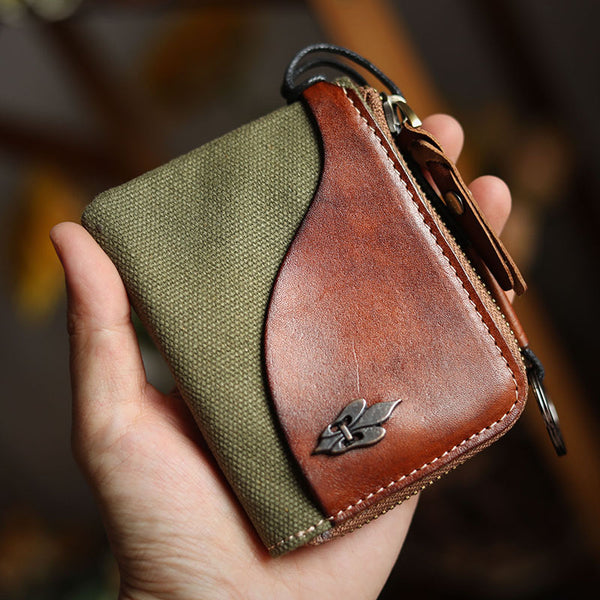 Military Style Retro Multifunctional Leather Coin Purse