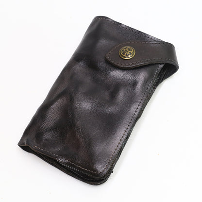 Vintage Leather Handmade Pleated Wallet