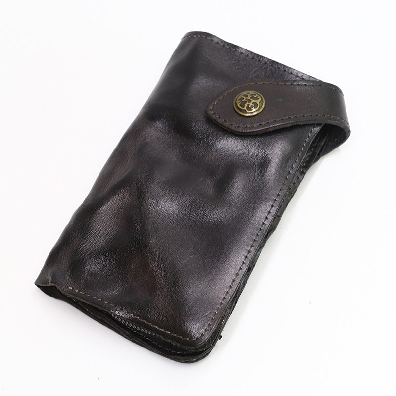 Vintage Leather Handmade Pleated Wallet