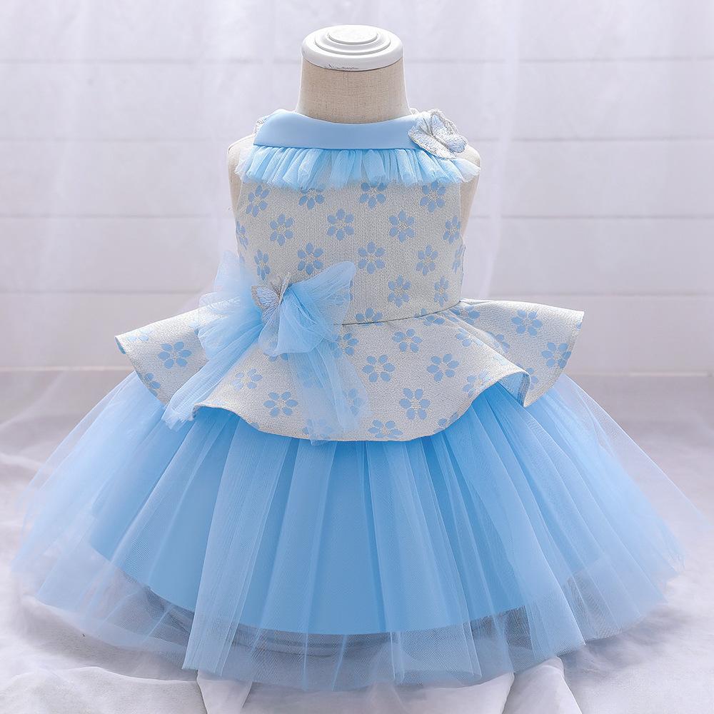 Elegant Baby Girl's Butterfly Bow Fluffy Princess Dress