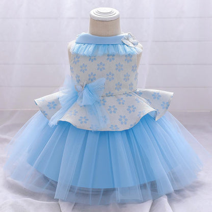Elegant Baby Girl's Butterfly Bow Fluffy Princess Dress