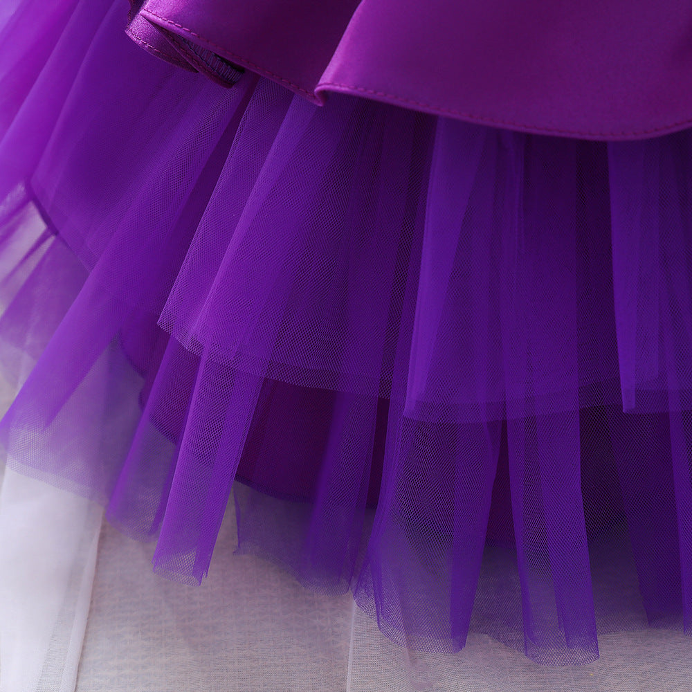Girls V-neck Cake Princess Dress