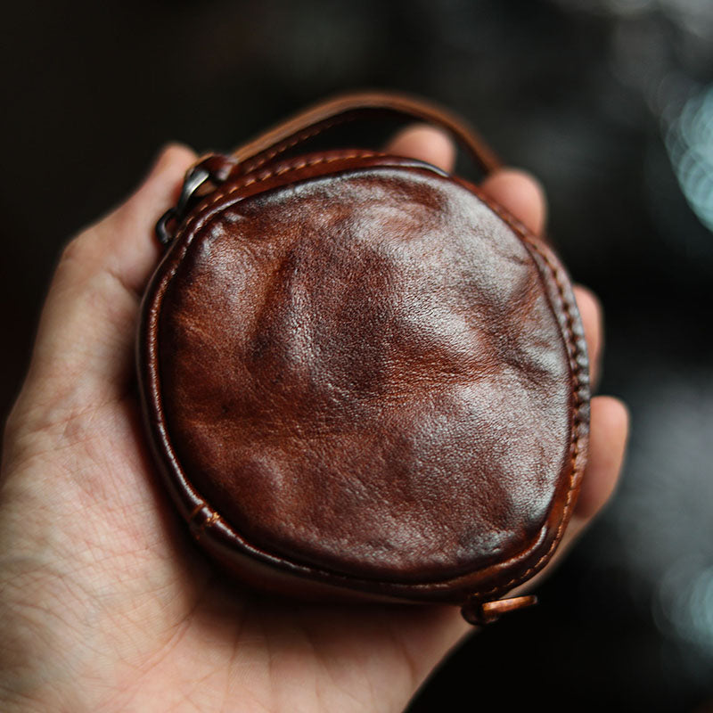 Handmade Cowhide Storage Coin Purse