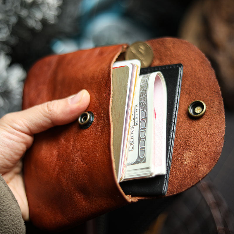 Buckle Leather Short Wallet Organizer