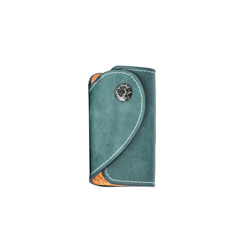 Cowhide Love Heart Shape Couple Key Case