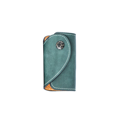 Cowhide Love Heart Shape Couple Key Case