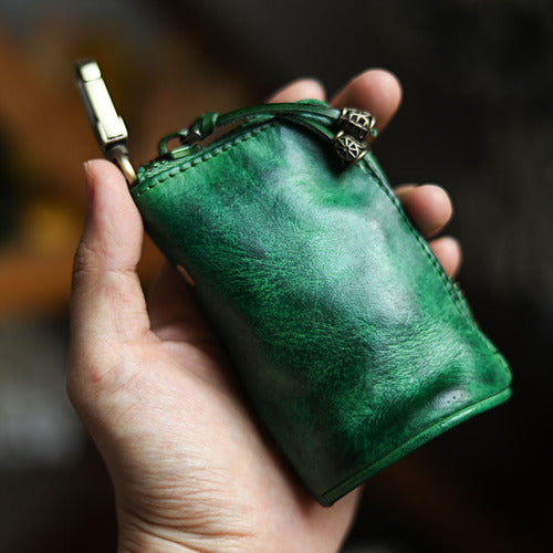 Cowhide Zipper Key Case
