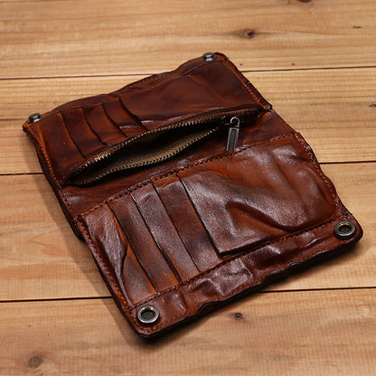Retro Handmade Leather Wallet Multi Card Slots Wallet