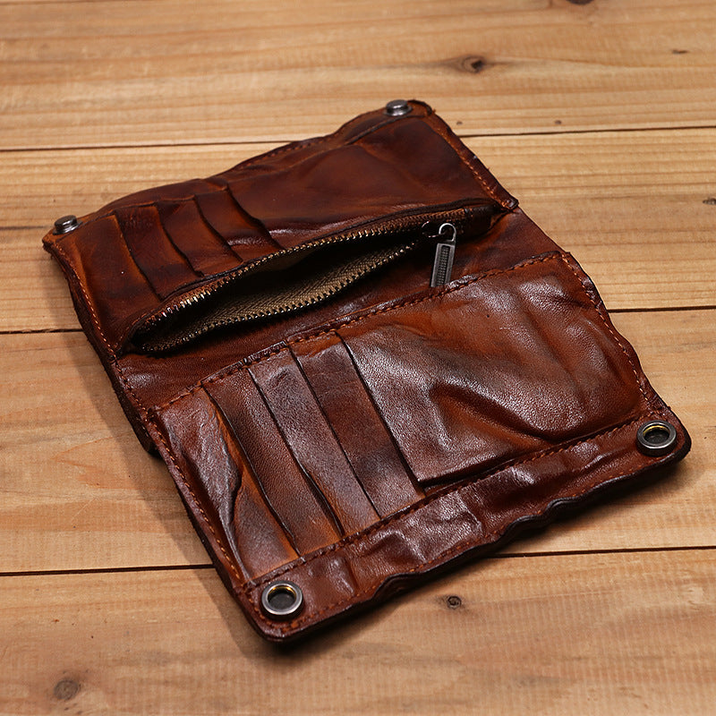 Retro Handmade Leather Wallet Multi Card Slots Wallet