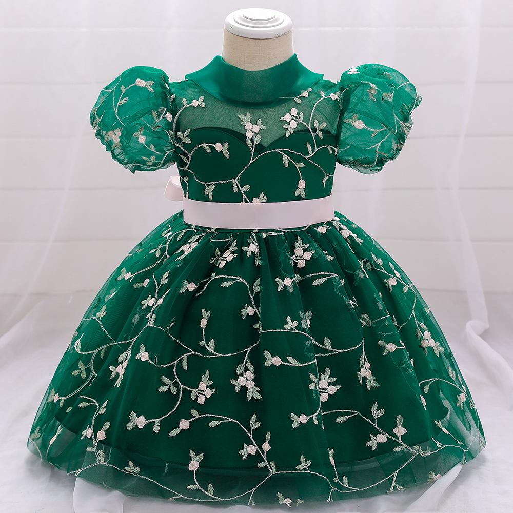 Summer Baby Girl Floral Puffy Birthday Cake Dress