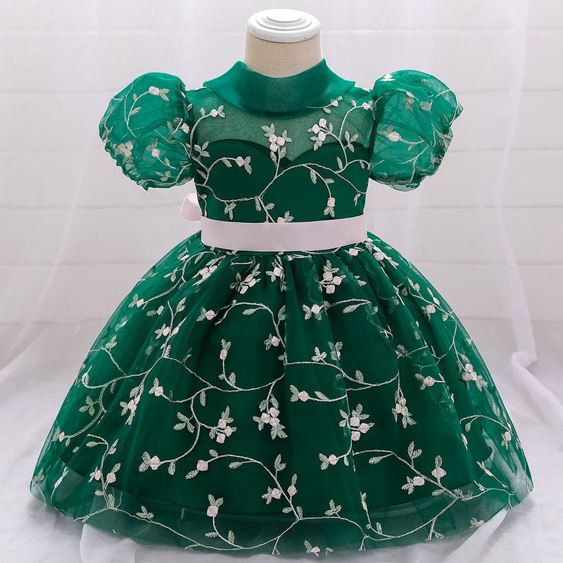 Summer Baby Girl Floral Puffy Birthday Cake Dress